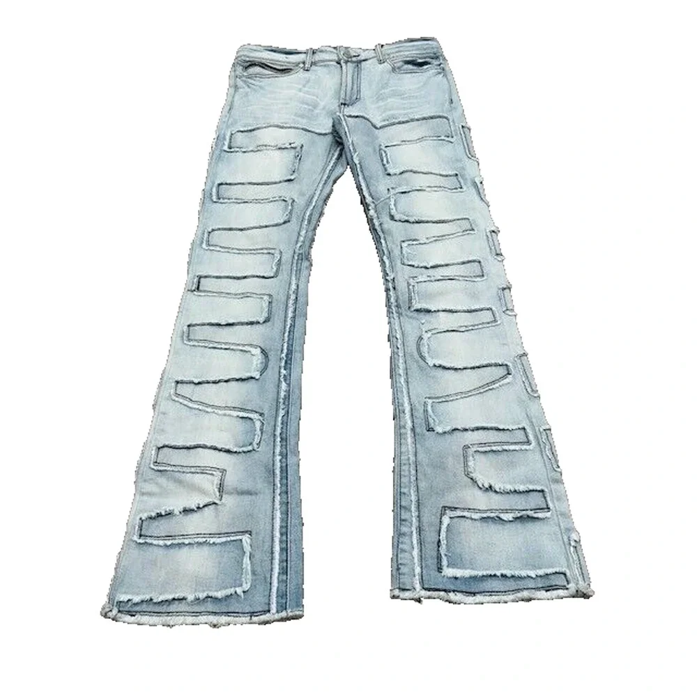 Rockstar Original Mens Stacked Flare Denim‎ Jeans Shake Blue 32 NWT Streetwear